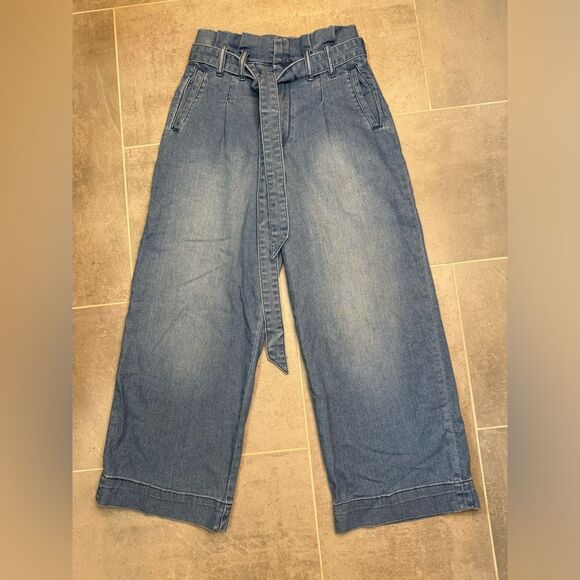 Pilcro by Anthropologie Cropped Wide Leg Jeans - Size 0 - Picture 1 of 7